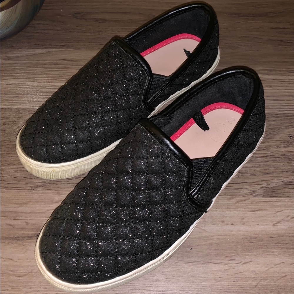 Girls Glitter Quilted Slip-ons